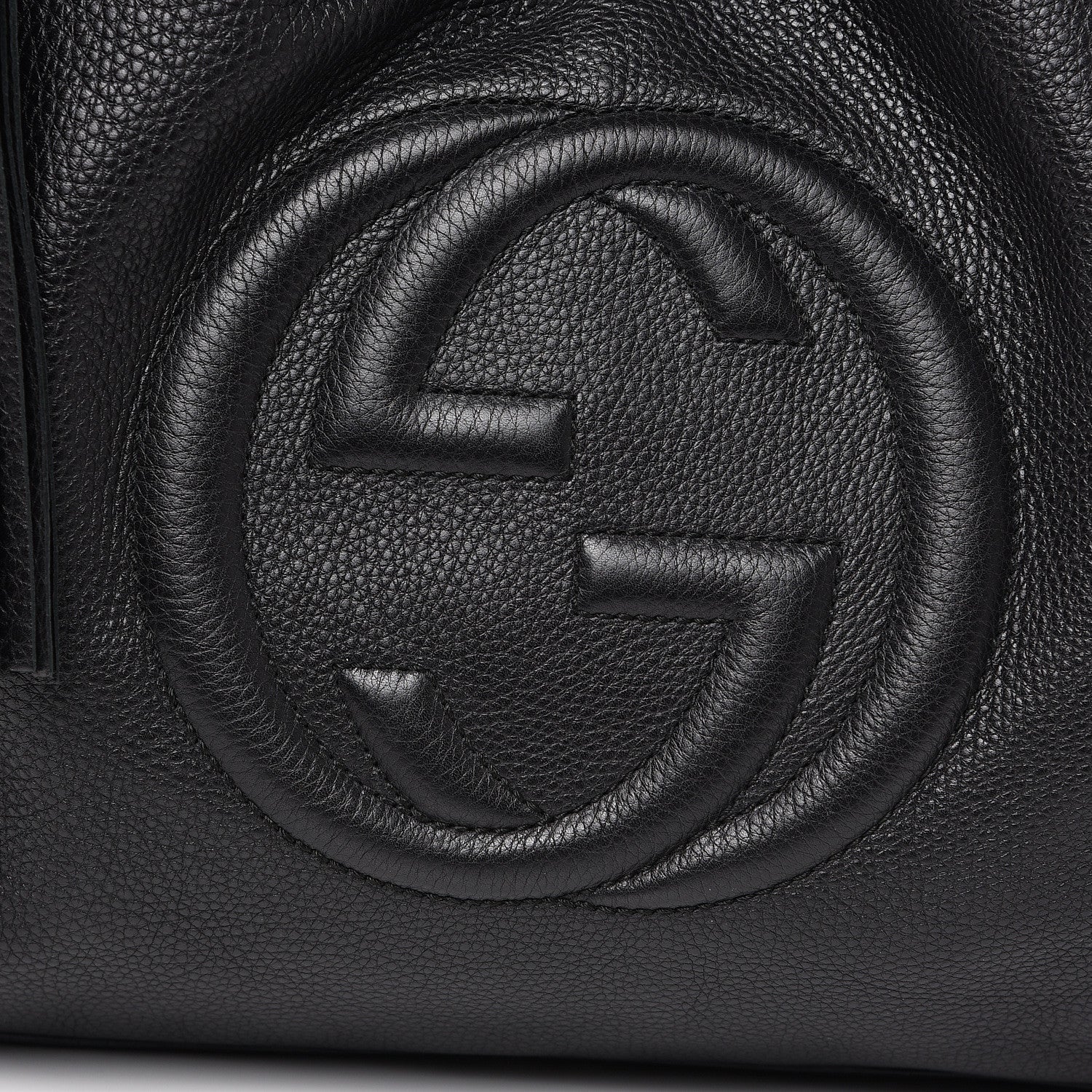 Gucci Pebbled Calfskin Medium Soho Shoulder Bag Black 10 of 11