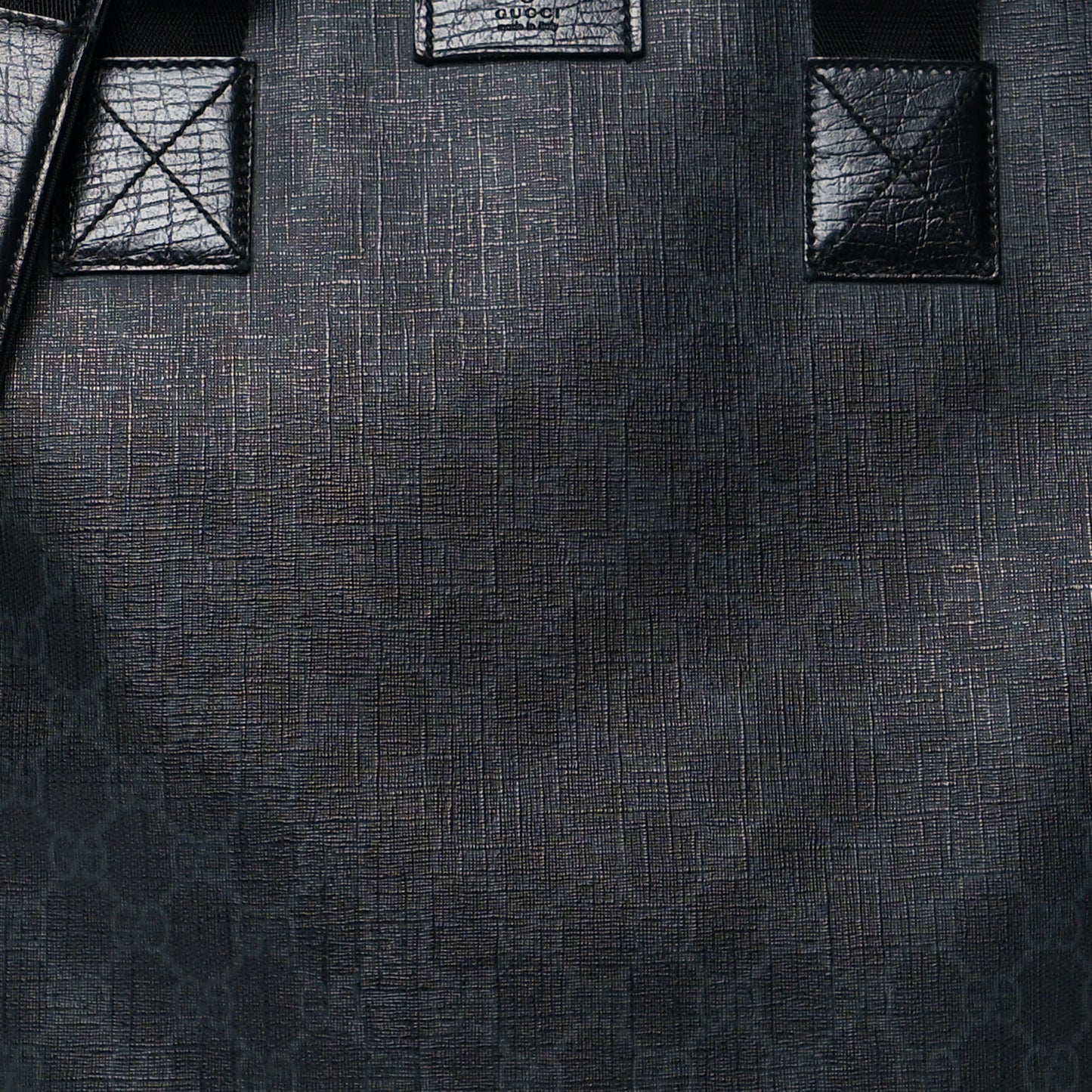 GG Supreme Monogram Web Handle Vertical Tote Black Grey