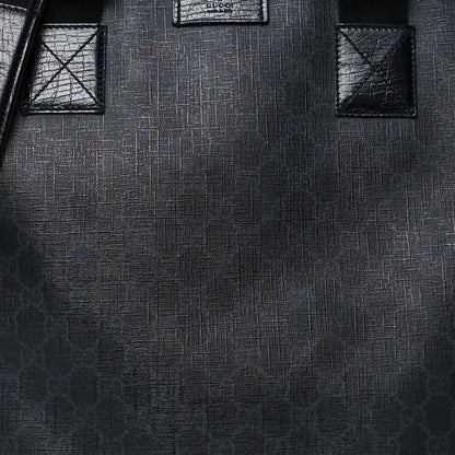 Gucci GG Supreme Monogram Web Handle Vertical Tote Black Grey 8 of 14