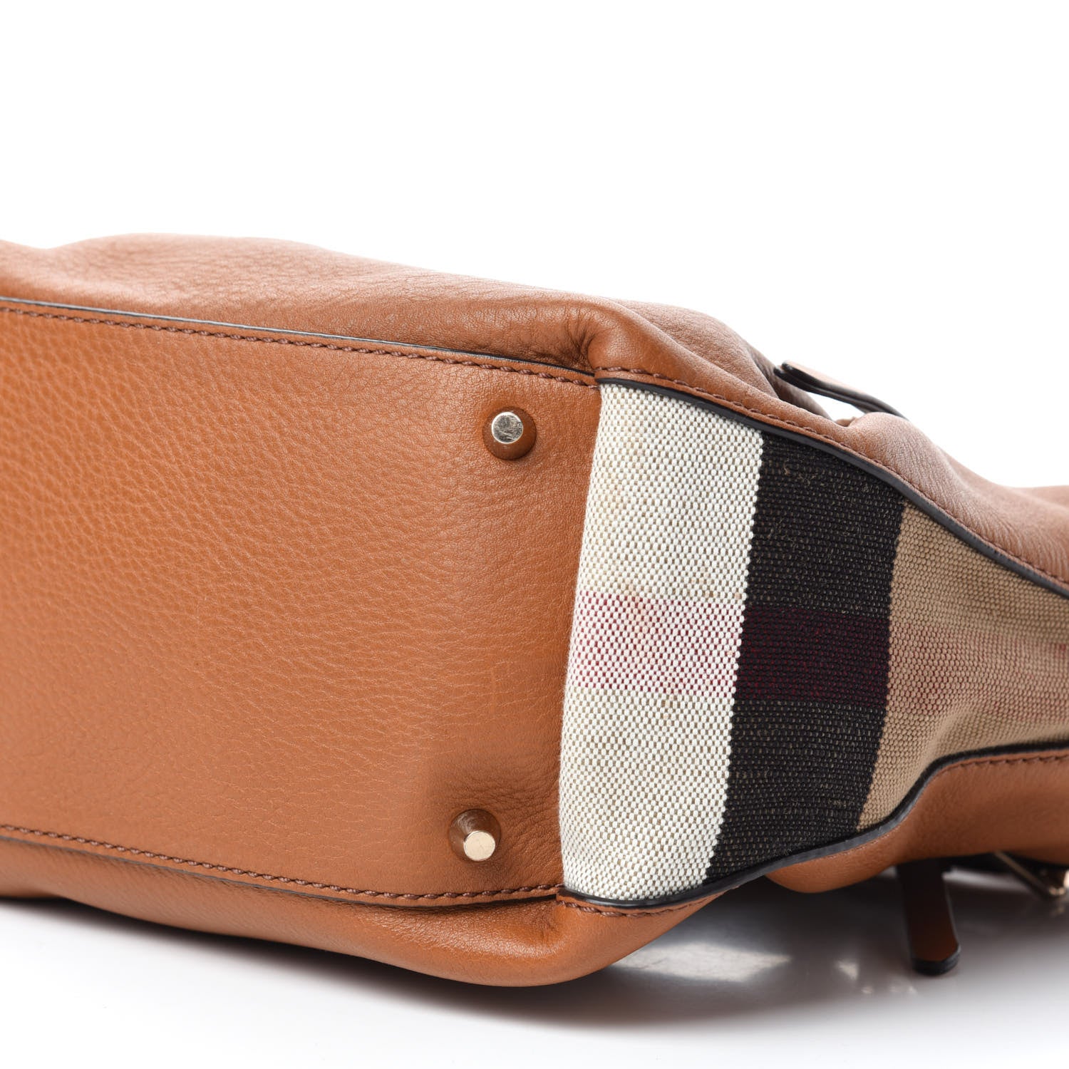 Burberry Brit Calfskin House Check Medium Maidstone Saddle Brown 7 of 11