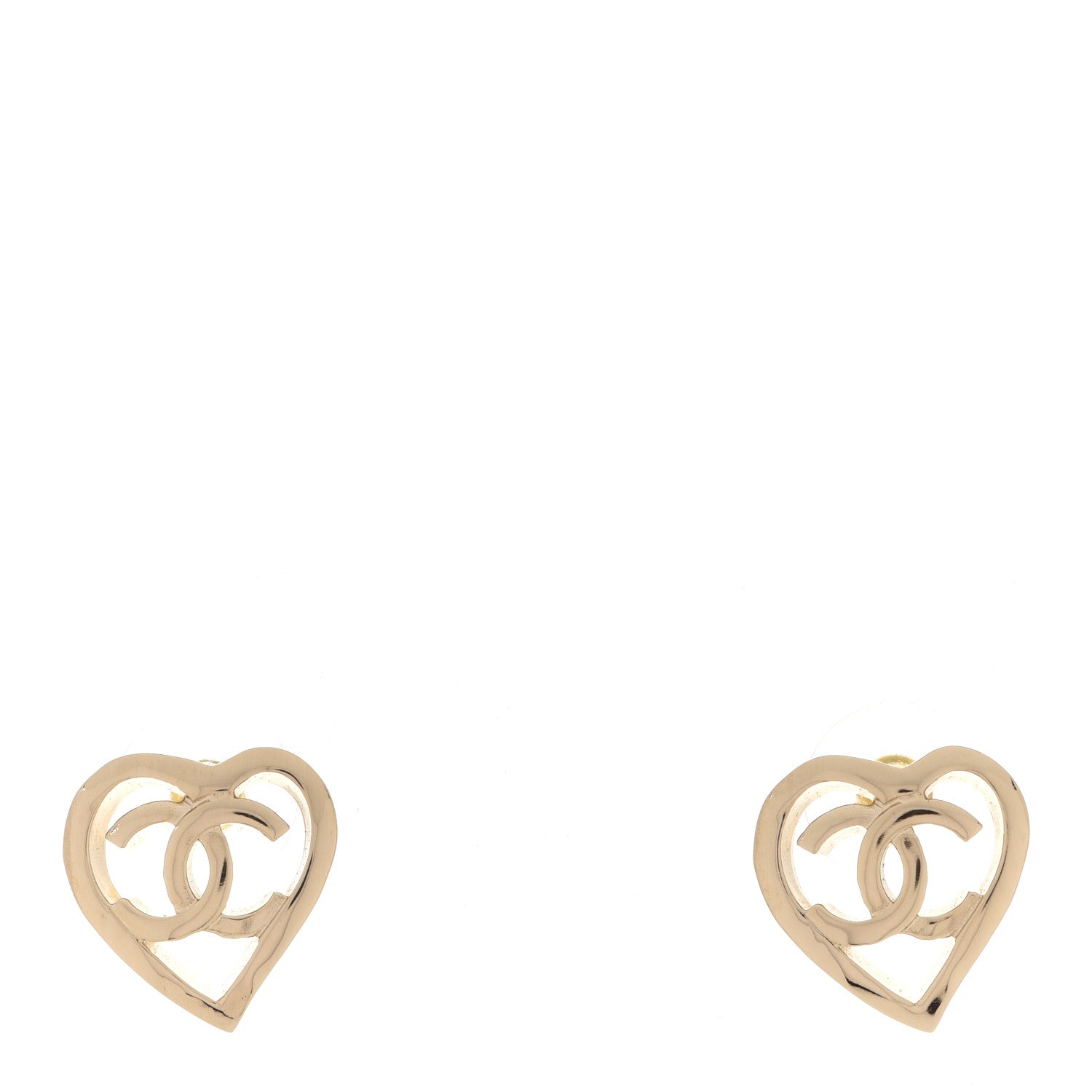 Chanel Metal CC Heart Coco In Love Earrings Gold 1 of 5