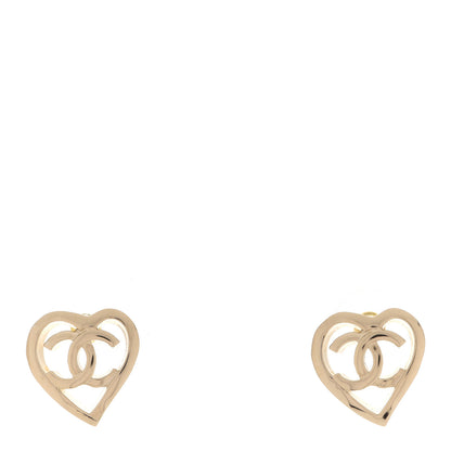 Chanel Metal CC Heart Coco In Love Earrings Gold 1 of 5