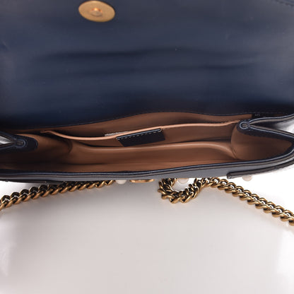 Gucci Nappa Pearl Studded Mini Queen Margaret Broadway Shoulder Bag Blue Agata 7 of 12