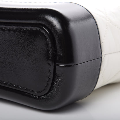 Chanel Aged Calfskin Quilted Small Gabrielle Hobo Black White 9 of 10