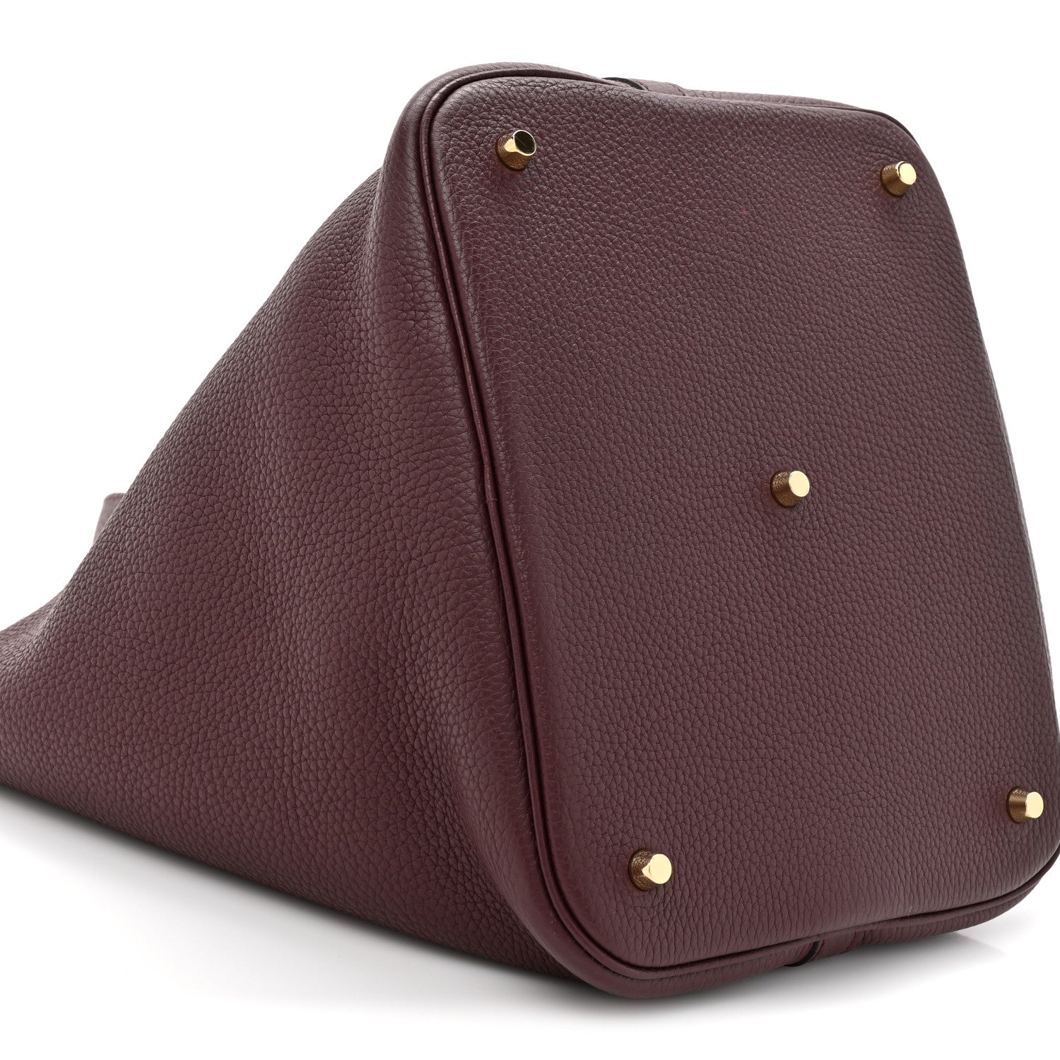 Hermes Taurillon Clemence Swift Eclat Picotin 26 GM Prune Orange