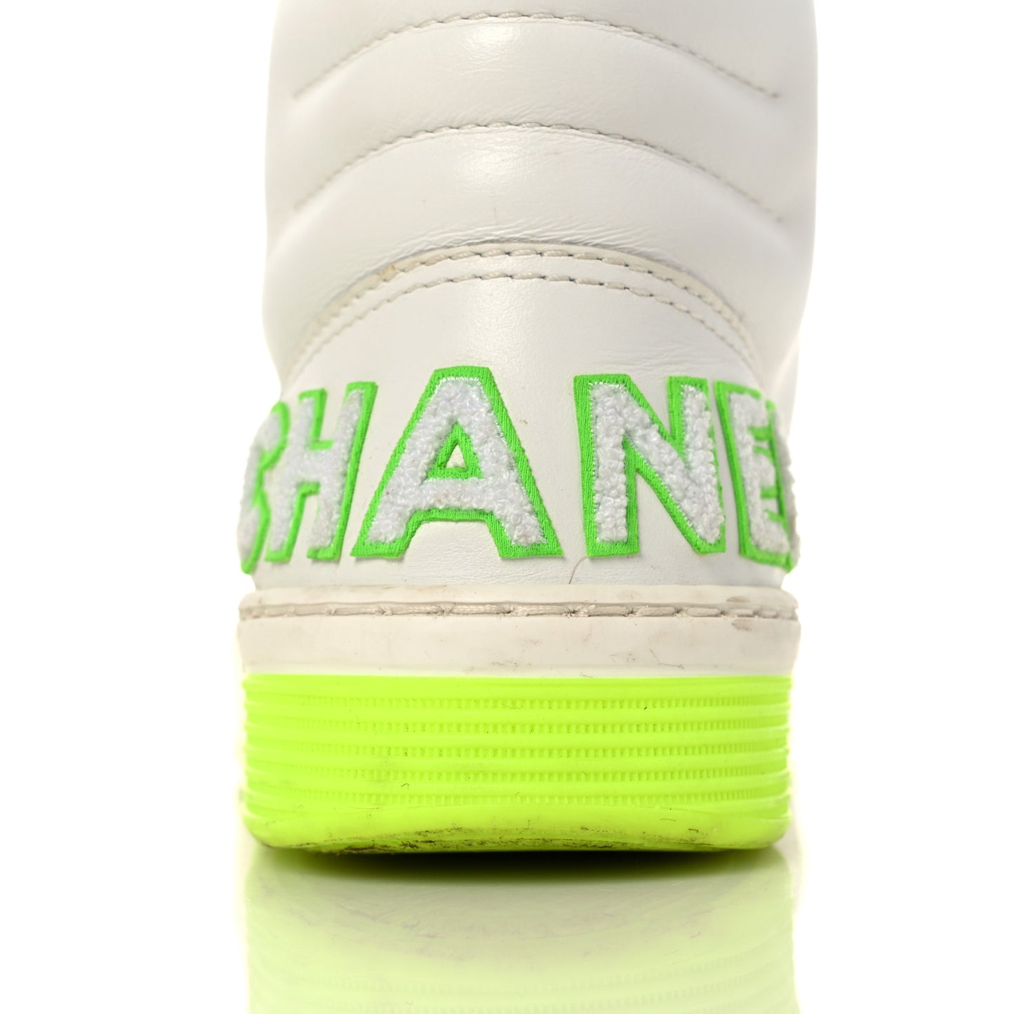 Calfskin Womens Logo High Top Sneakers 36.5 White Multicolor