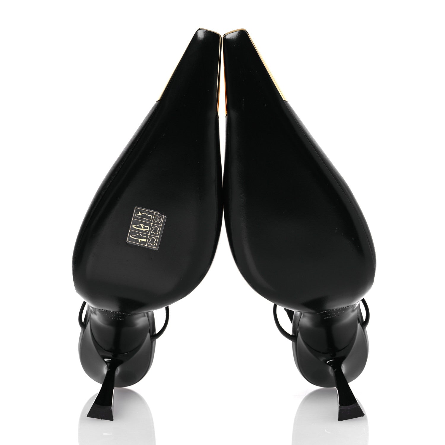 Saint Laurent Smooth Calfskin Jeanne 110 Slingback Pumps 39.5 Black Gold 7 of 13