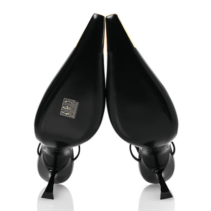 Saint Laurent Smooth Calfskin Jeanne 110 Slingback Pumps 39.5 Black Gold 7 of 13