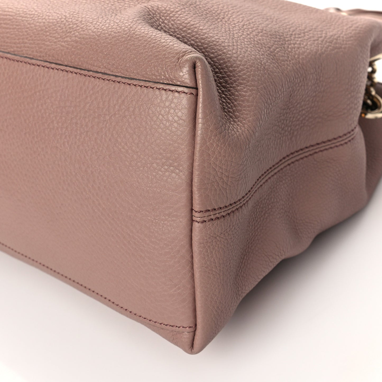 Pebbled Calfskin Medium Soho Chain Shoulder Bag Dark Cipria