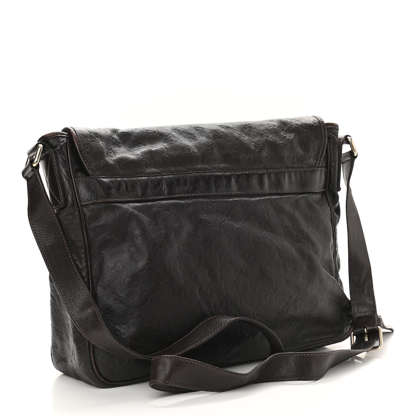 Guccissima Medium Flap Messenger Bag Chocolate