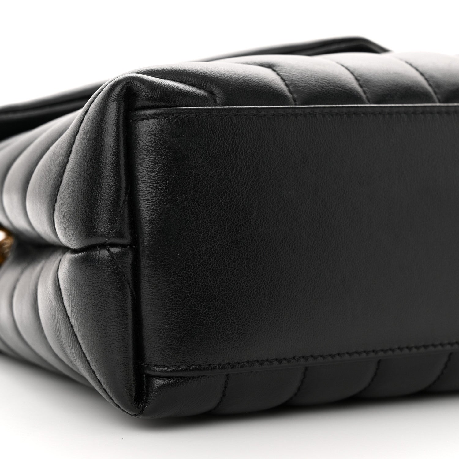 Saint Laurent Calfskin Y Quilted Monogram Small Loulou Chain Satchel Black 9 of 13