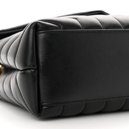 Saint Laurent Calfskin Y Quilted Monogram Small Loulou Chain Satchel Black 9 of 13