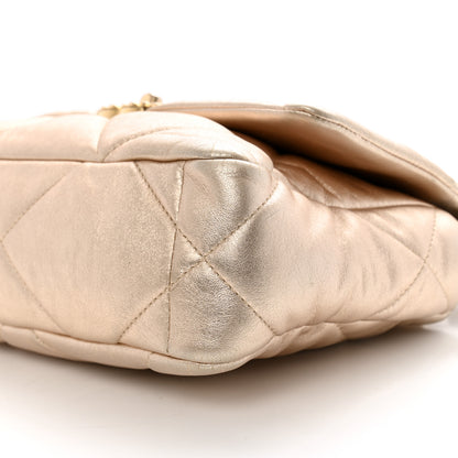 Chanel Metallic Lambskin Quilted Medium Chanel 19 Flap Gold 10 of 10