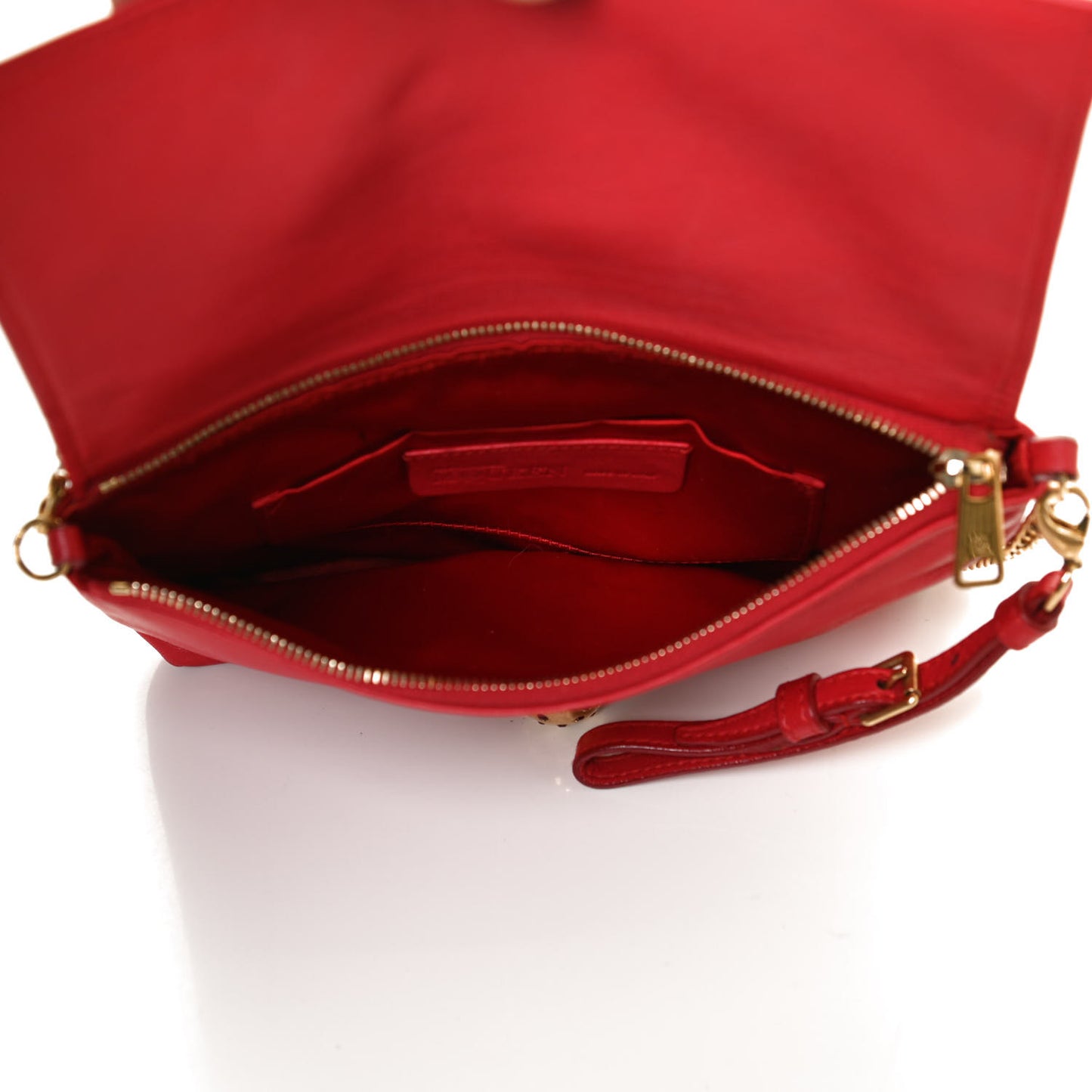 Calfskin Skull Crossbody Bag Red