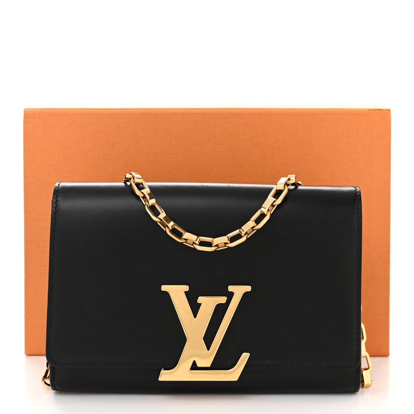 Calfskin Chain Louise GM Black