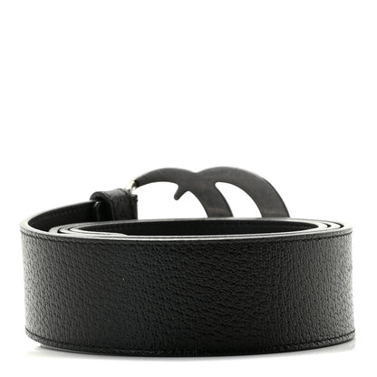 Gucci Textured Dollar Calfskin Nickel Double G 40mm Belt 85 34 Black 2 of 4
