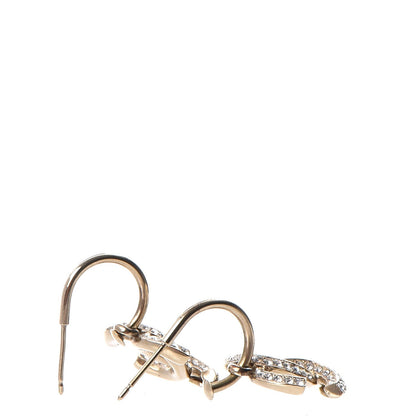 Chanel Crystal CC Dangle Earrings Gold 3 of 8
