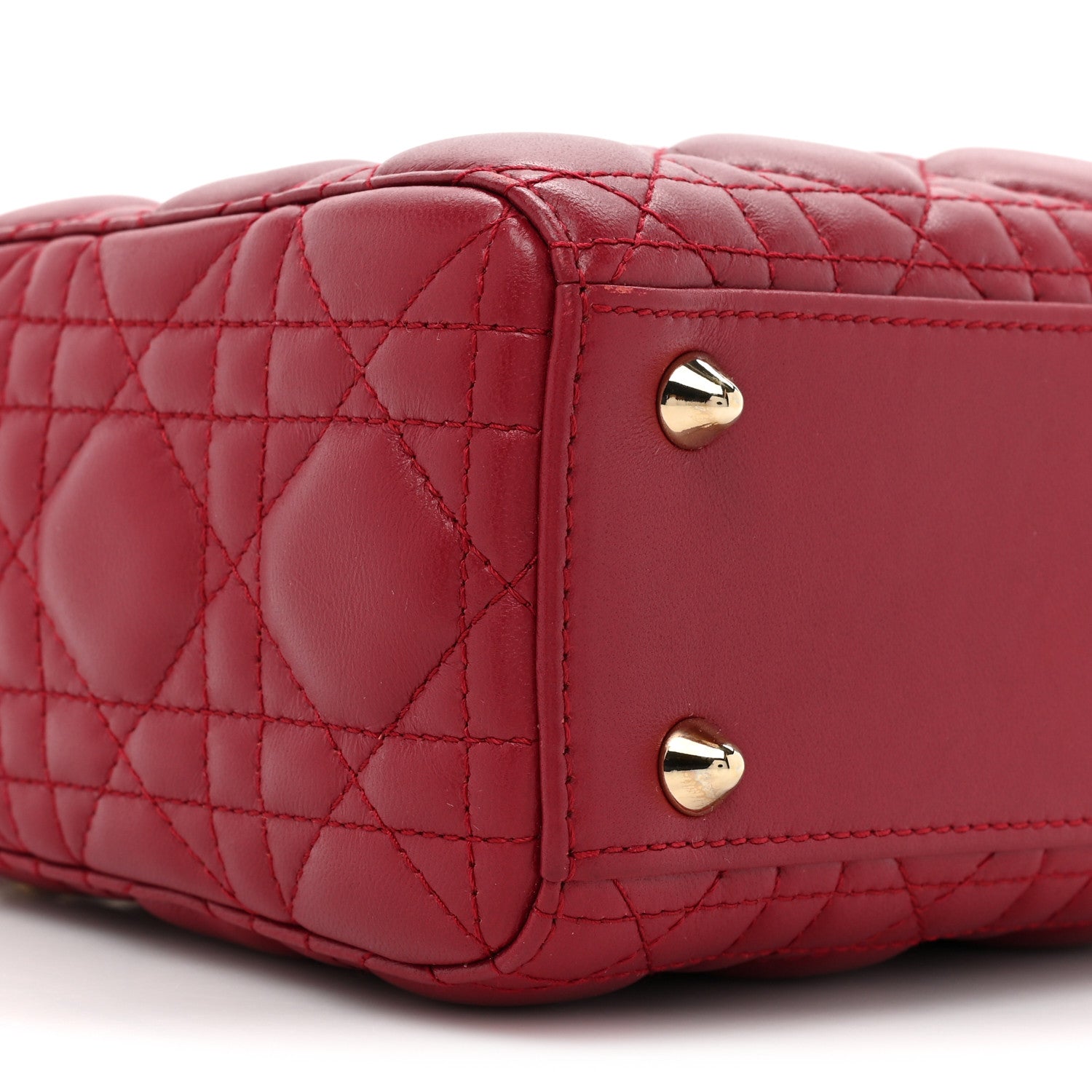Christian Dior Lambskin Cannage Small Lucky Badges My Lady Dior Red 9 of 12