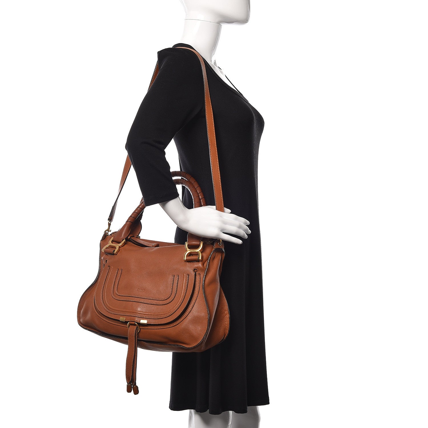 Chloe Calfskin Medium Marcie Satchel Tan 2 of 19