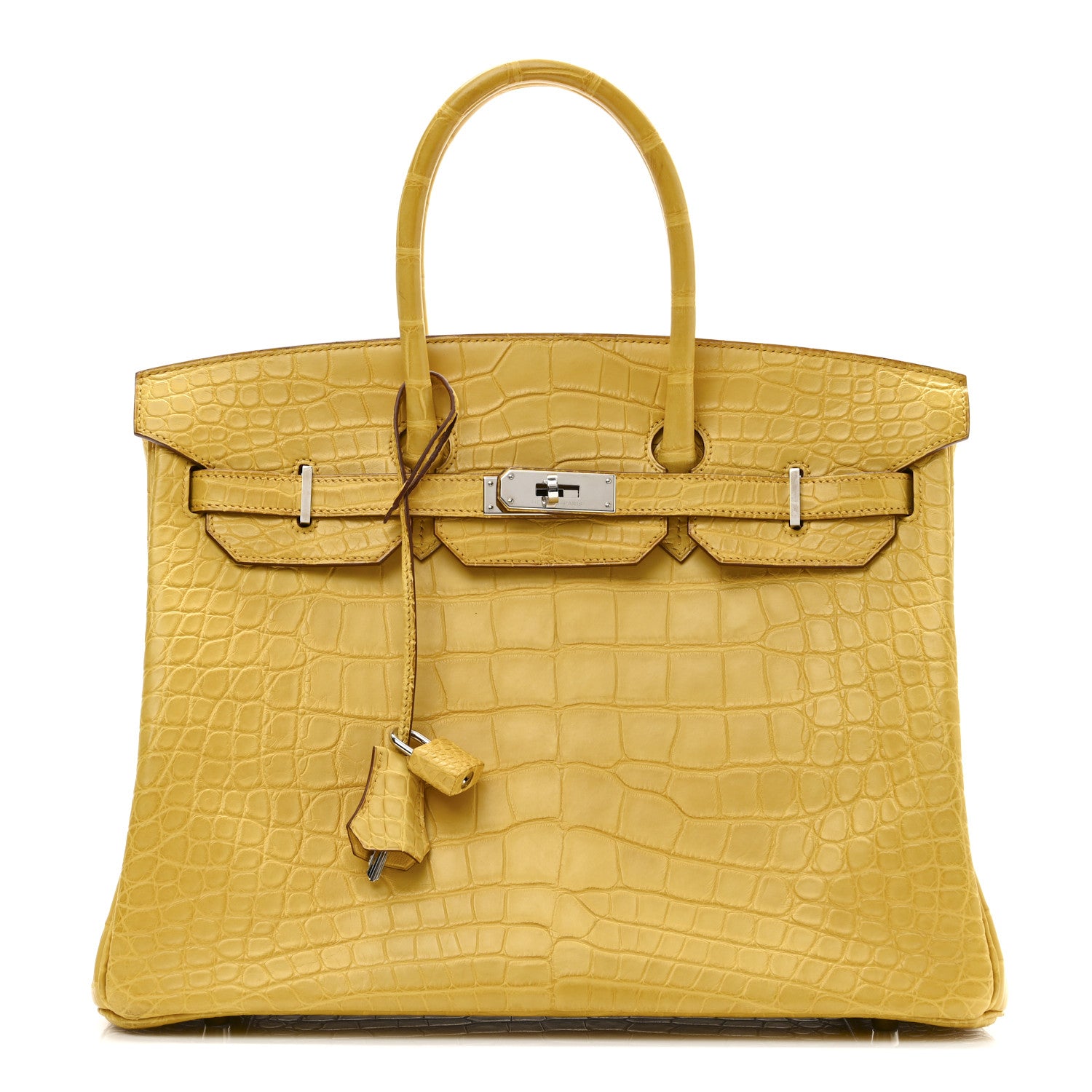 Hermes Matte Alligator Birkin 35 Jaune Ambre 1 of 10