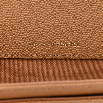 Chanel Caviar Quilted Flap Card Holder Wallet Beige 7 of 9