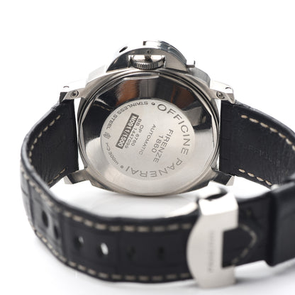 Panerai Stainless Steel Alligator 40mm Luminor Marina Automatic Watch Black PAM00048 4 of 7