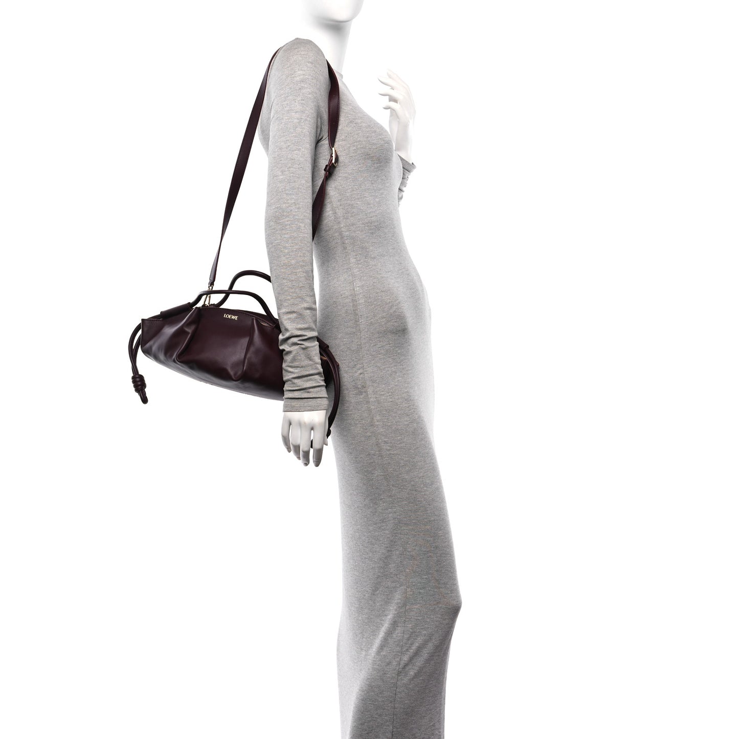 Shiny Nappa Calfskin Small Paseo Bag Burgundy