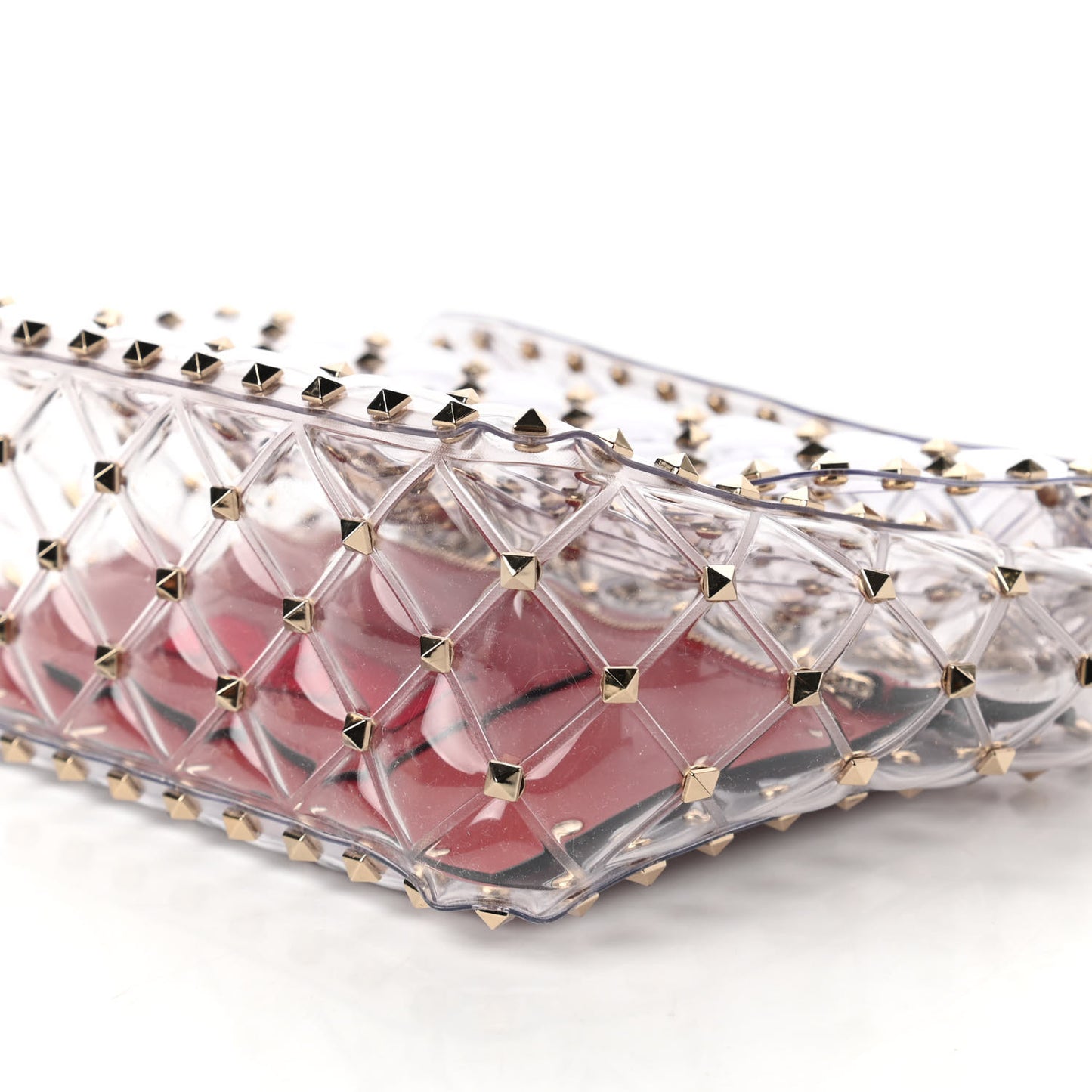 PVC Medium Rockstud Spike Shoulder Bag