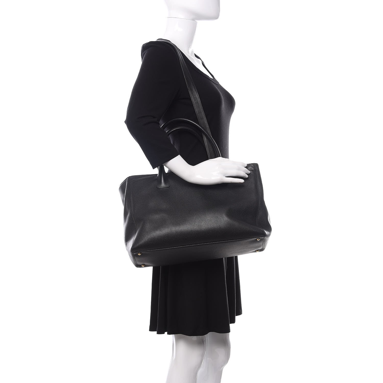 Chanel Calfskin Cerf Executive Shopper Tote Black 2 of 11