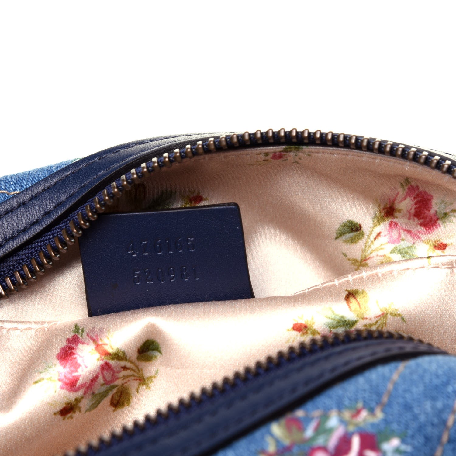 Gucci Denim Matelasse Flora GG Marmont Cosmetic Case Blue 7 of 10