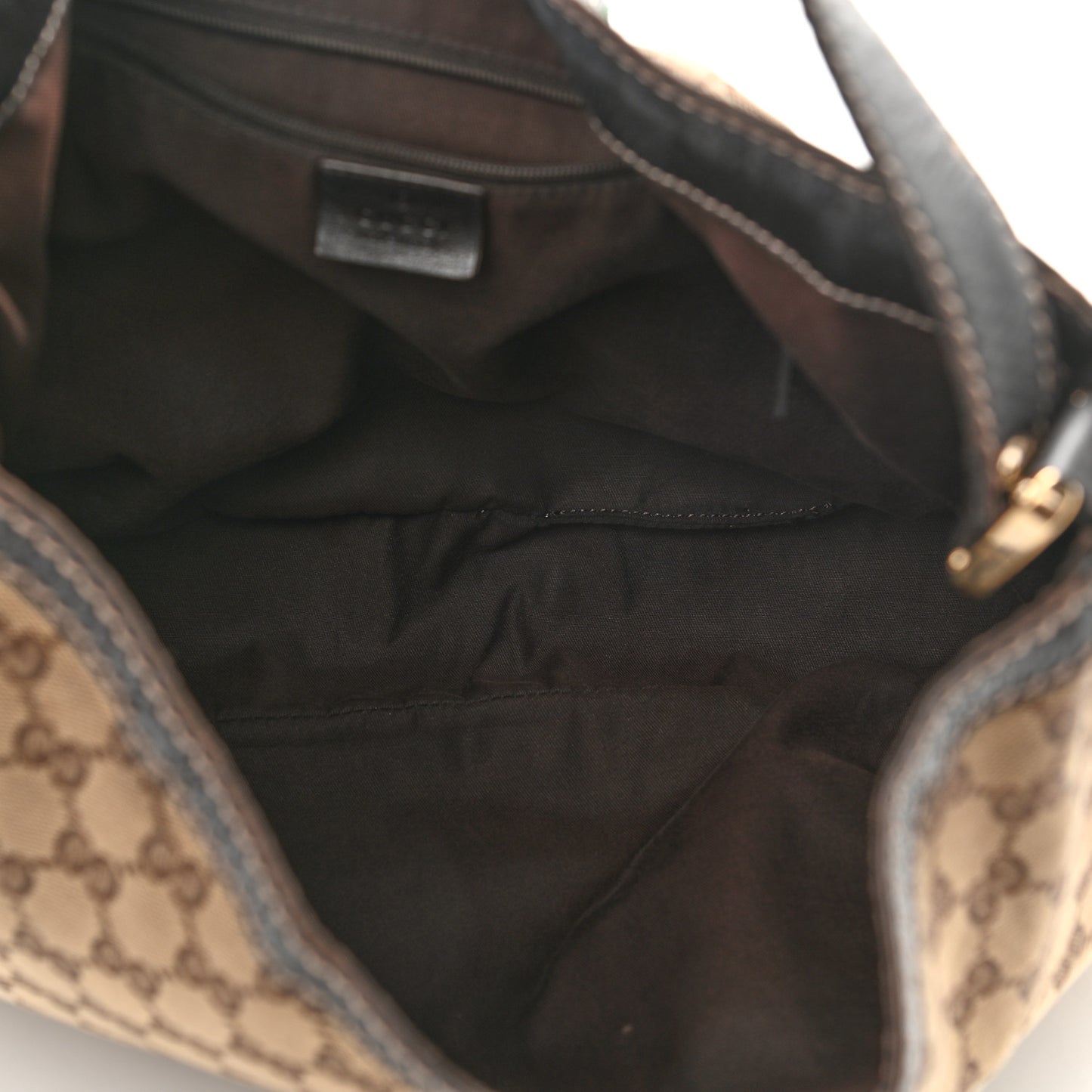 Monogram Large New Ladies Web Hobo Dark Brown