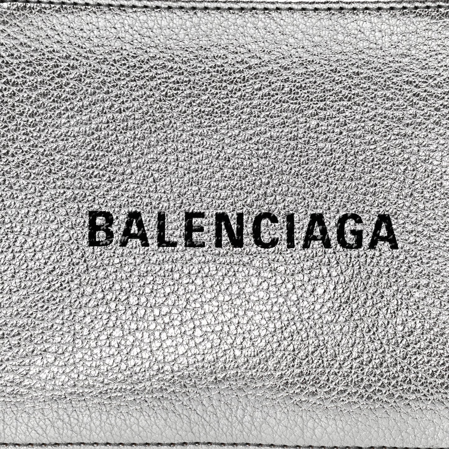 Metallic Goatskin Logo XS Everyday Camera Bag Argent Black