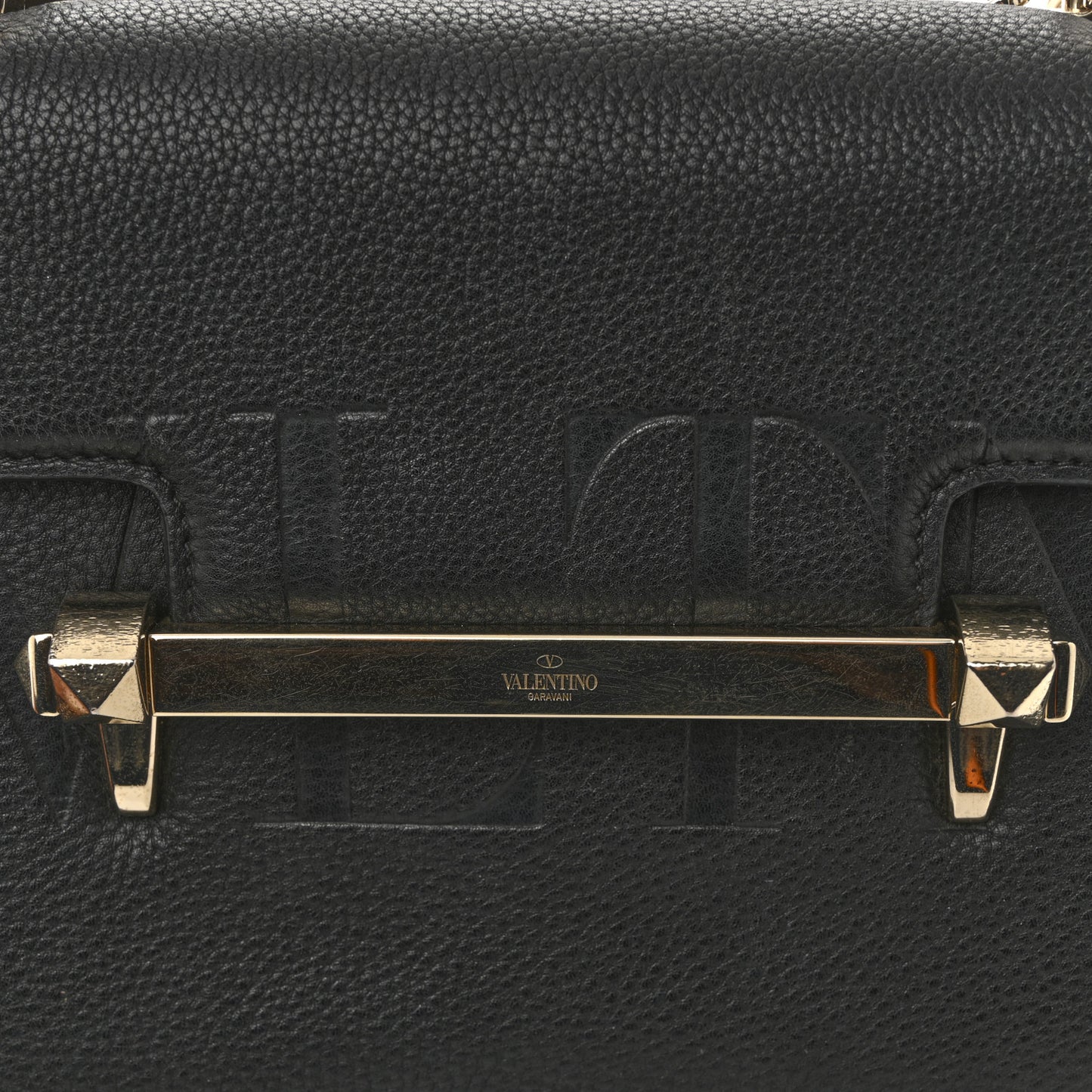 Grainy Calfskin Medium VLTN Uptown Shoulder Bag Black