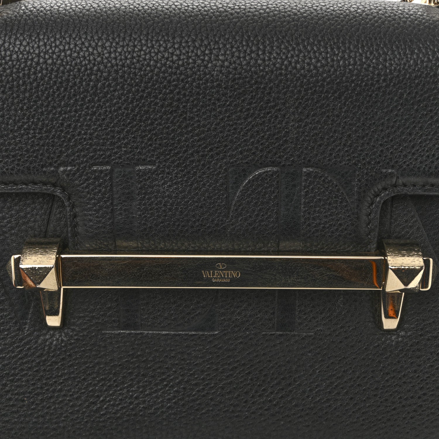 Valentino Garavani Grainy Calfskin Medium VLTN Uptown Shoulder Bag Black 10 of 12
