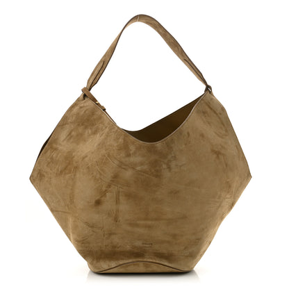 Khaite Suede Calfskin Medium Lotus Tote Mud 1 of 10