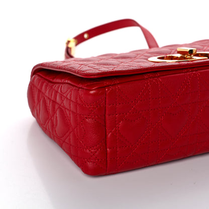 Christian Dior Calfskin Cannage Dioramour Caro Bag Bright Red 10 of 11