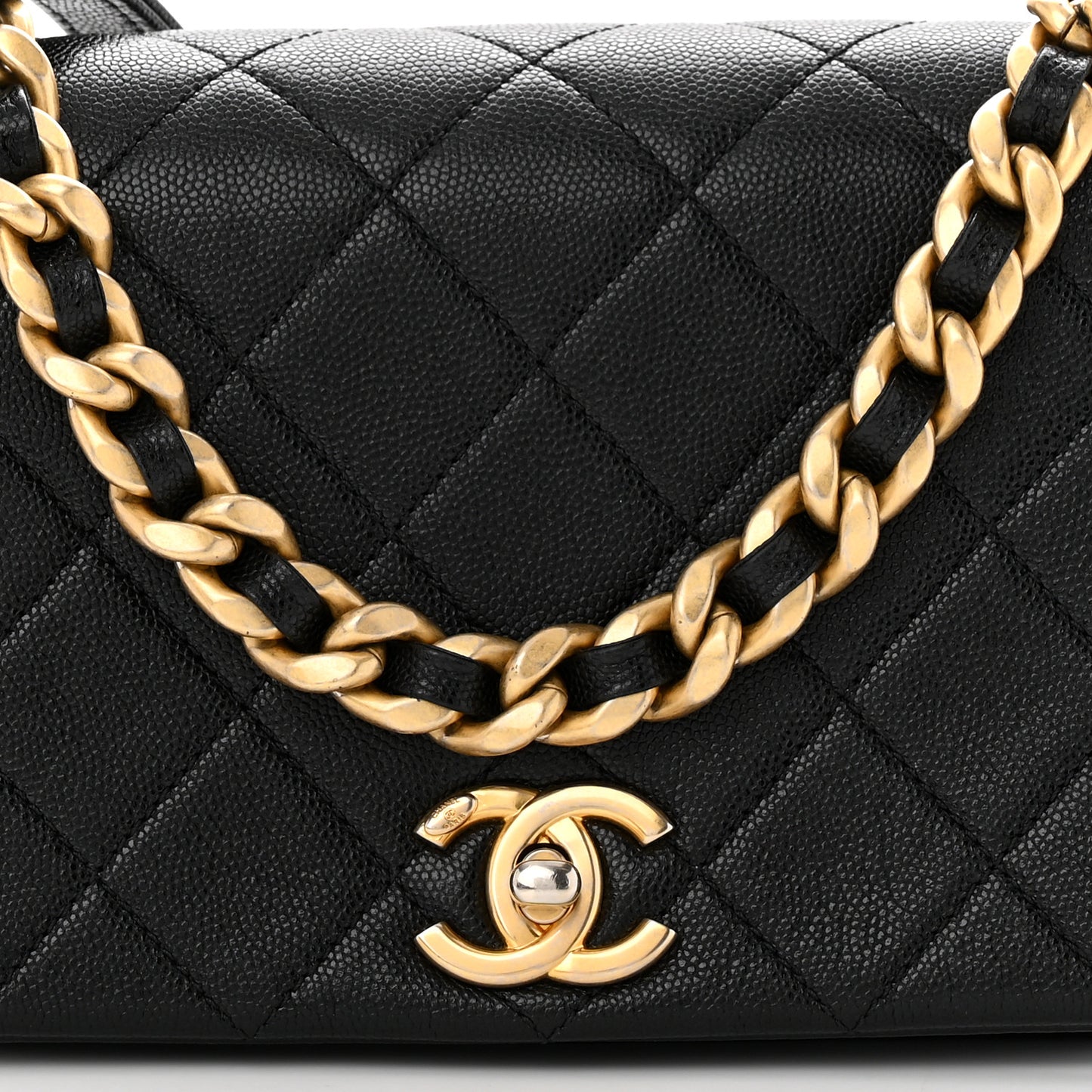 Caviar Quilted Small Fashion Therapy Flap Bag Black