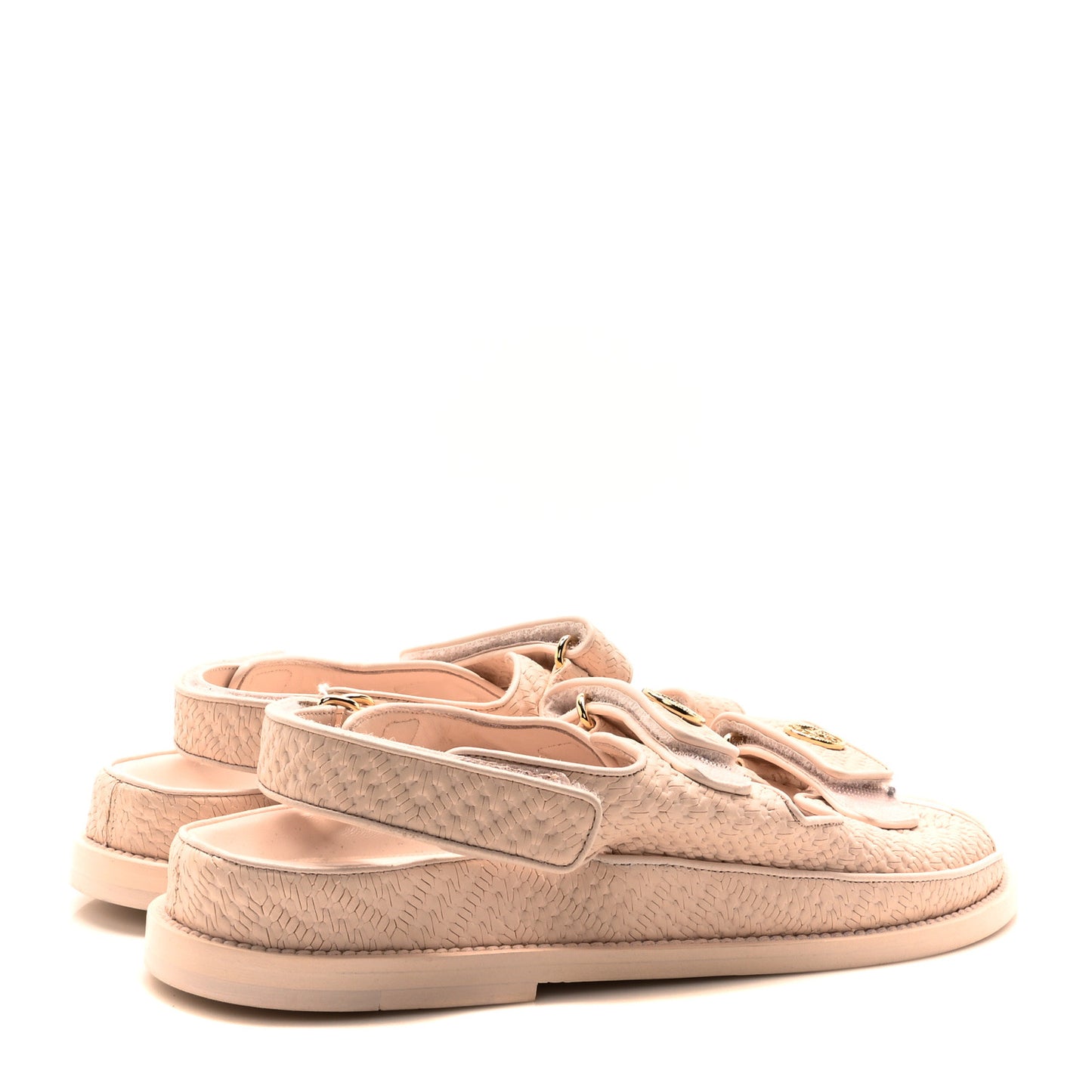 Calfskin Printed Velcro Dad Sandals 41 Pink