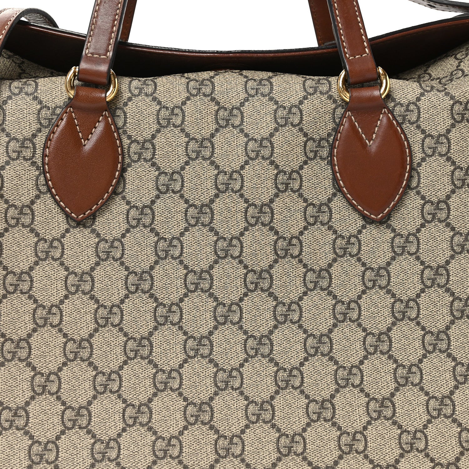 Gucci GG Supreme Monogram Linea A Foldover Tote Brown 7 of 10