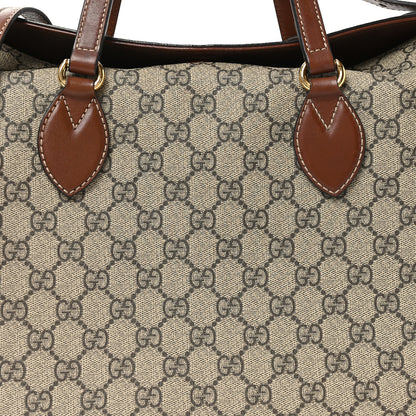 Gucci GG Supreme Monogram Linea A Foldover Tote Brown 7 of 10