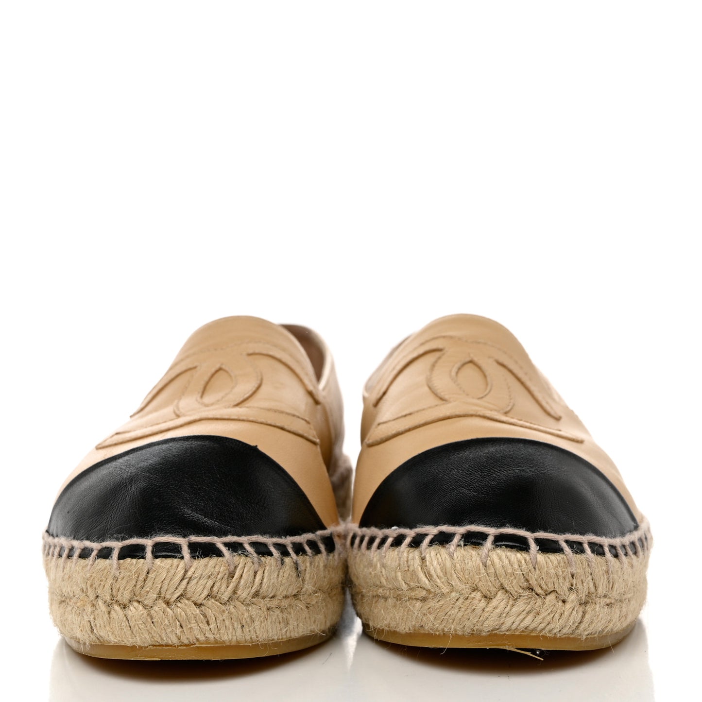 Lambskin CC Espadrilles 38 Beige Black
