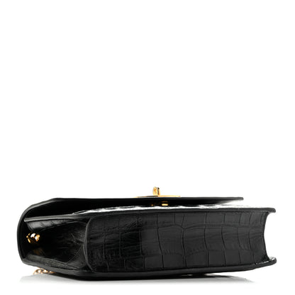 Mulberry Crocodile Embossed Calfskin Small Darley Black 4 of 13