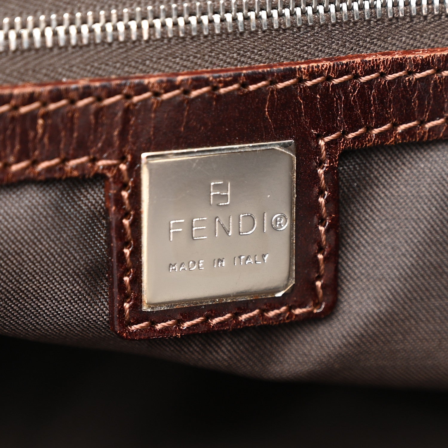 Fendi Zucca Calfskin Shopping Tote Tobacco 5 of 15