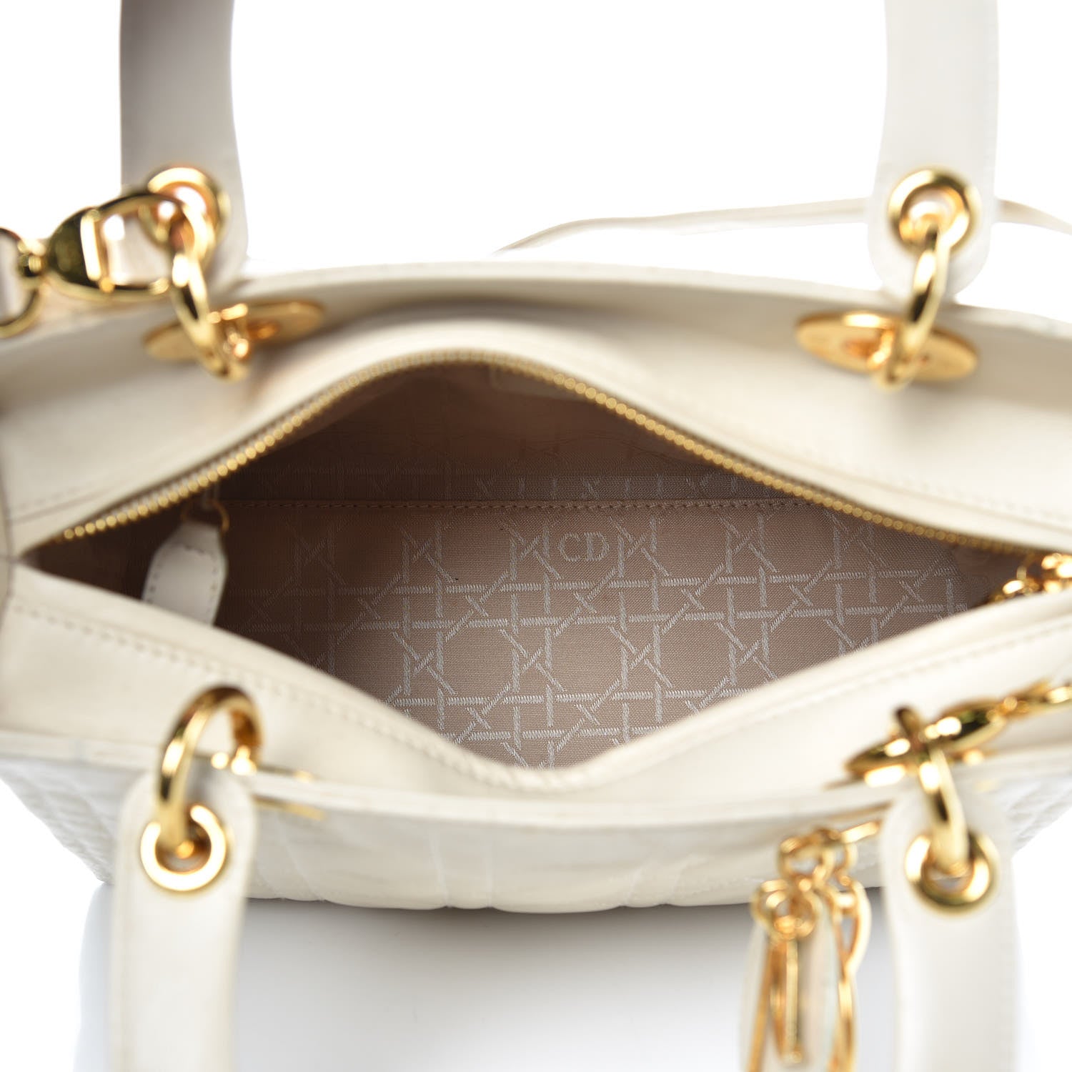 Christian Dior Lambskin Cannage Medium Lady Dior White 5 of 15