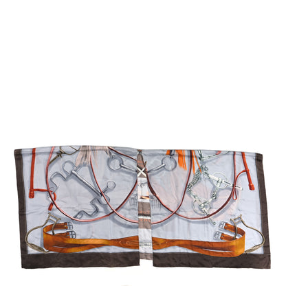 Hermes Silk Projets Carres Poncho Gris Perle Taupe Acajou 1 of 9