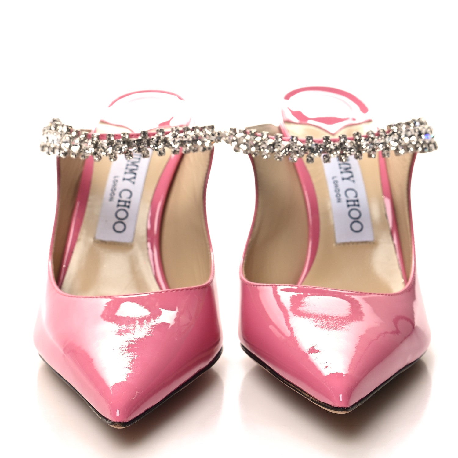 Jimmy Choo Patent Crystal Bing 100 Pumps 37.5 Candy Pink 2 of 7