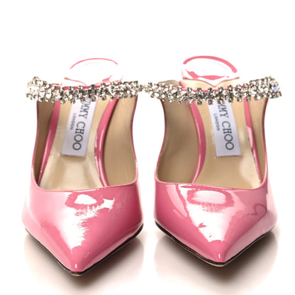 Jimmy Choo Patent Crystal Bing 100 Pumps 37.5 Candy Pink 2 of 7