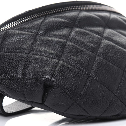 Chanel Grained Calfskin Quilted Waist Belt Bag Black 10 of 14