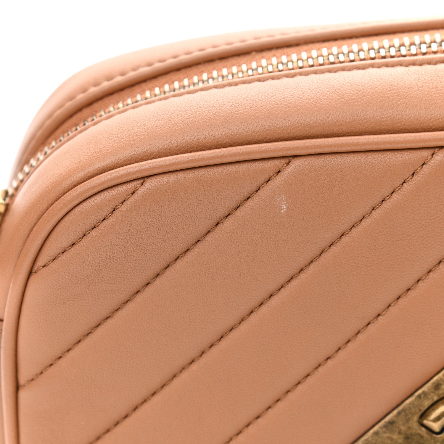 Chanel Lambskin Chevron Quilted Pyramid CC Camera Case Camel 11 of 12