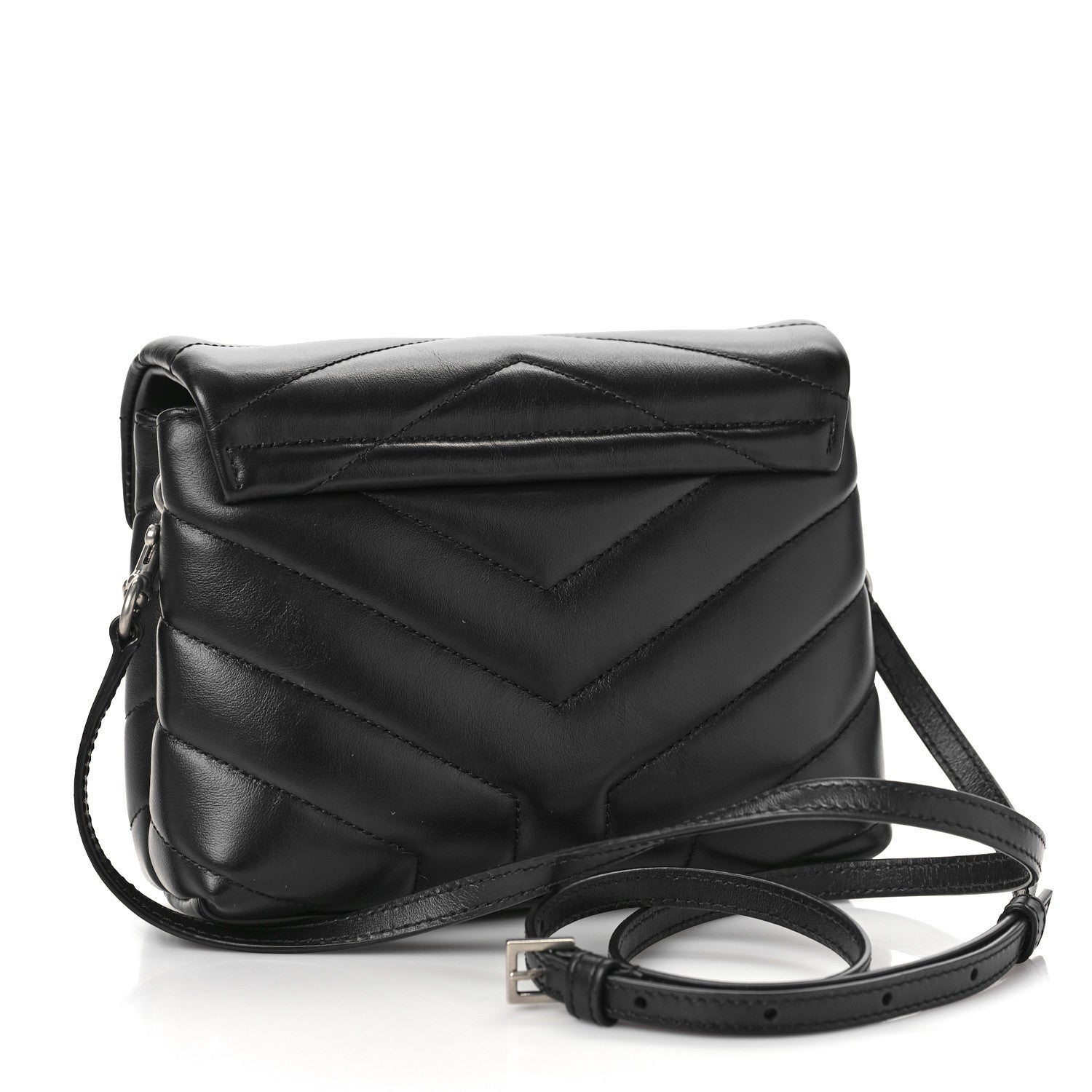 Saint Laurent Calfskin Y Quilted Monogram Toy Loulou Crossbody Bag Black 3 of 9